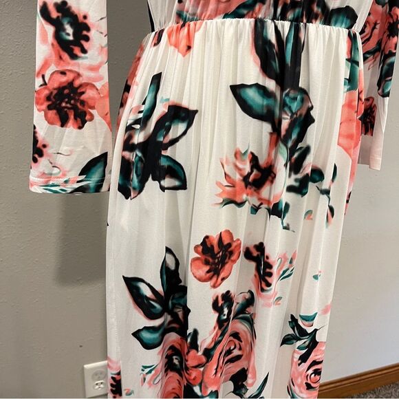Off brand floral long sleeve maxi dress size medium - Picture 6 of 15